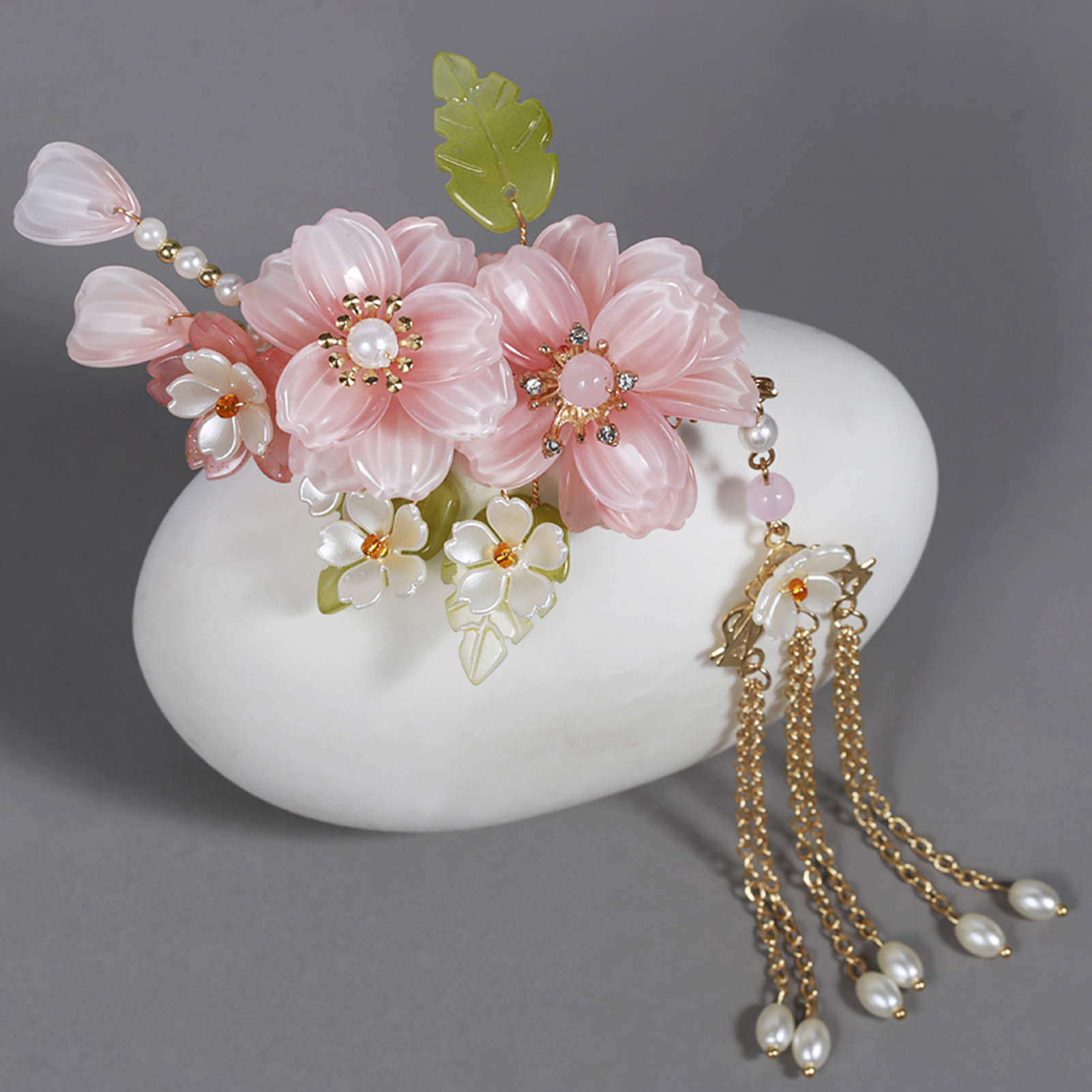 Hair Care Japanese - Antique Style Flowers Hair Comb With
