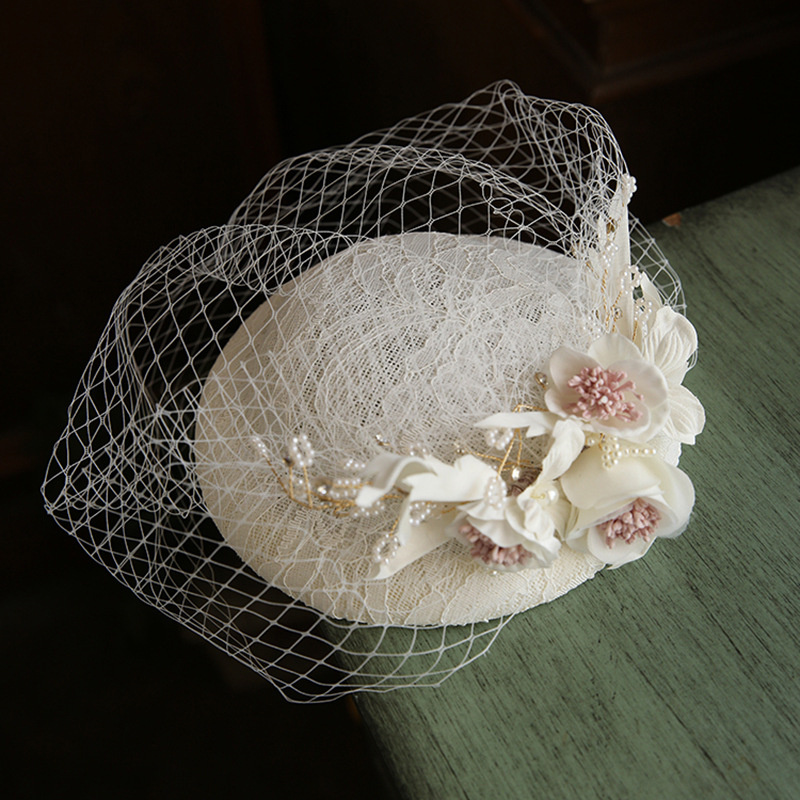 Pearls Flower Bridal Hat with  - Hair Net Invisible ulasan dan harga