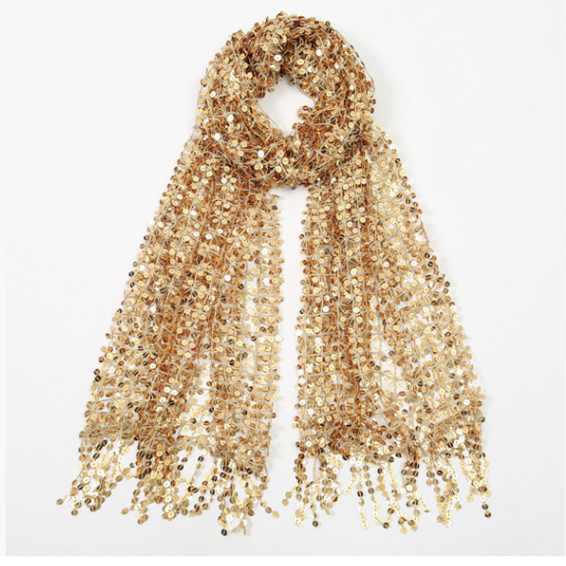 Boho Sequin Mesh Headscarf Gol - Hair Net Invisible ulasan dan harga
