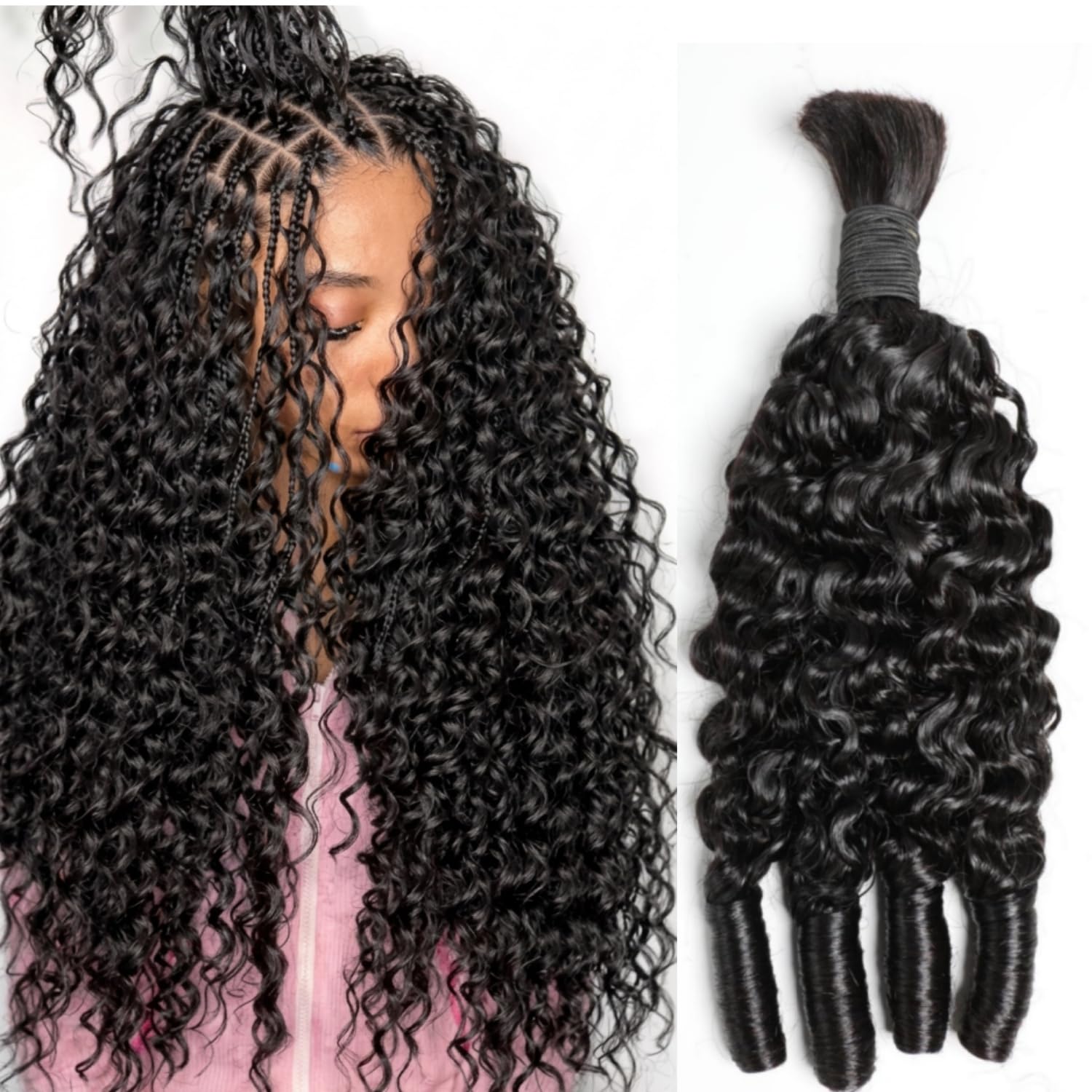 Human Braiding Hair For Boho B - Hair Care Indian ulasan dan harga