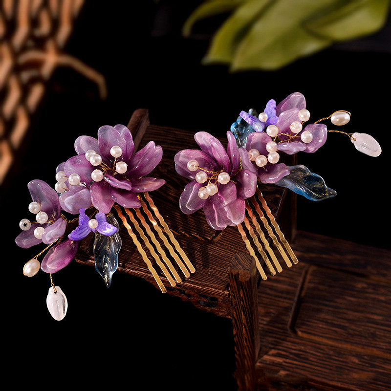 Chinese Glazed Flower Hairpin  - Hair Care Japanese ulasan dan harga