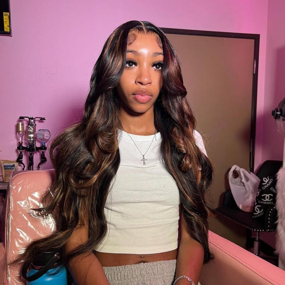 P1B30 Highlight Ombre Body Wav - Lace Front Wig ulasan dan harga