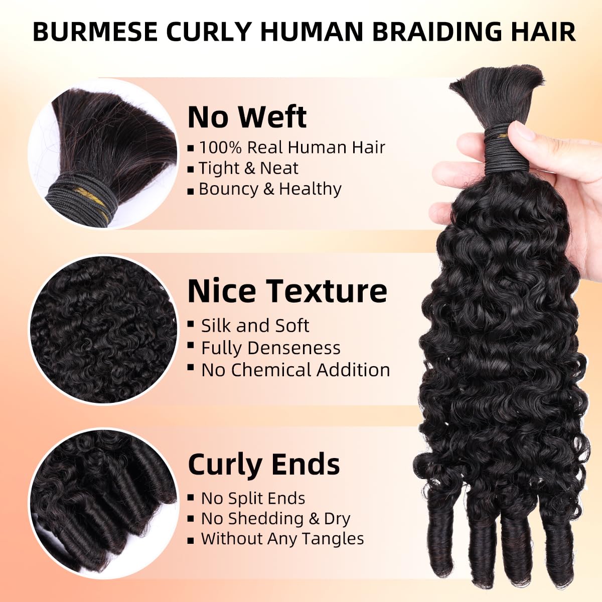 15A Human Braiding Hair for Bo - Hair Care Indian ulasan dan harga