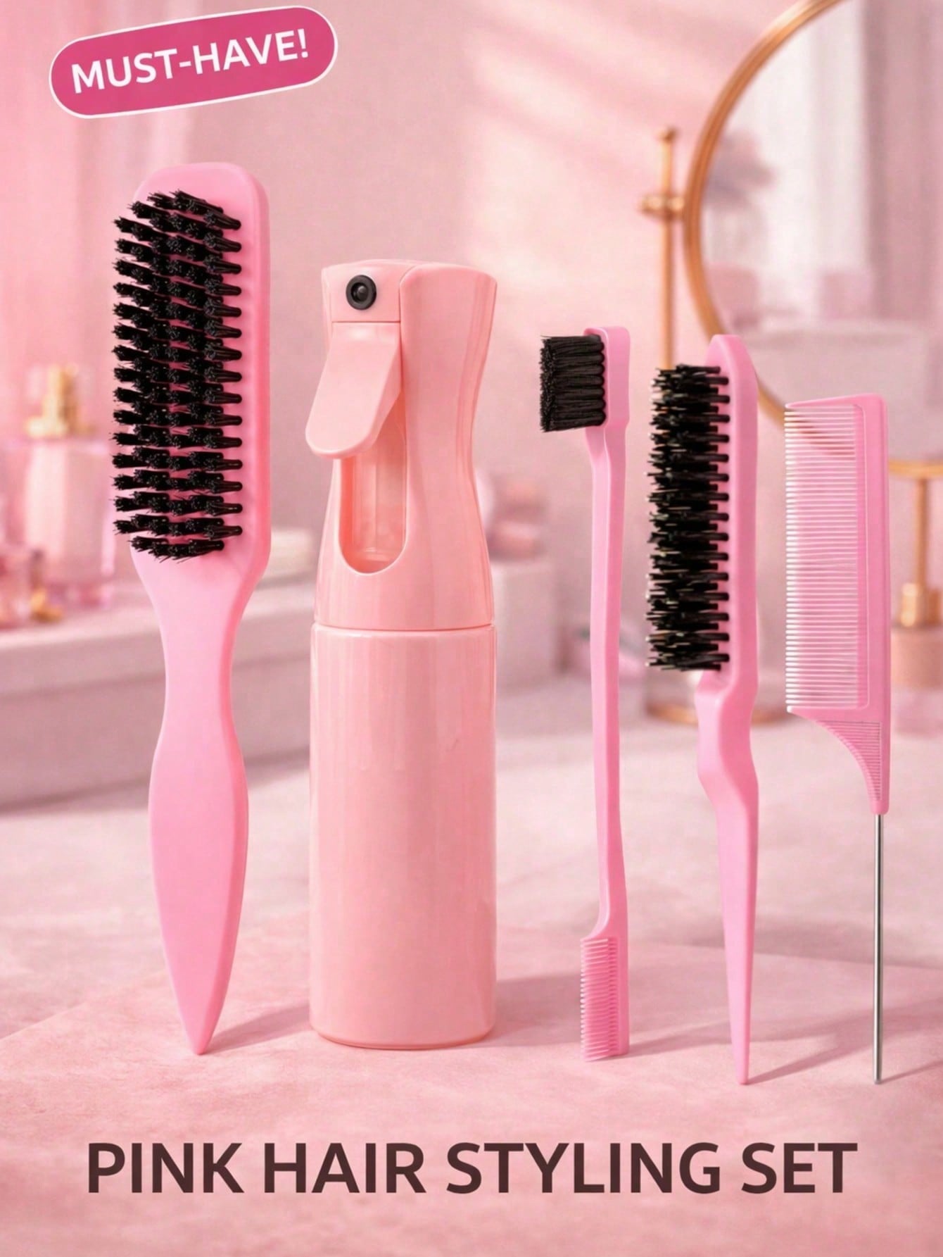 5pcs Leopard Print Tail Comb & - Hair Care Homemade ulasan dan harga