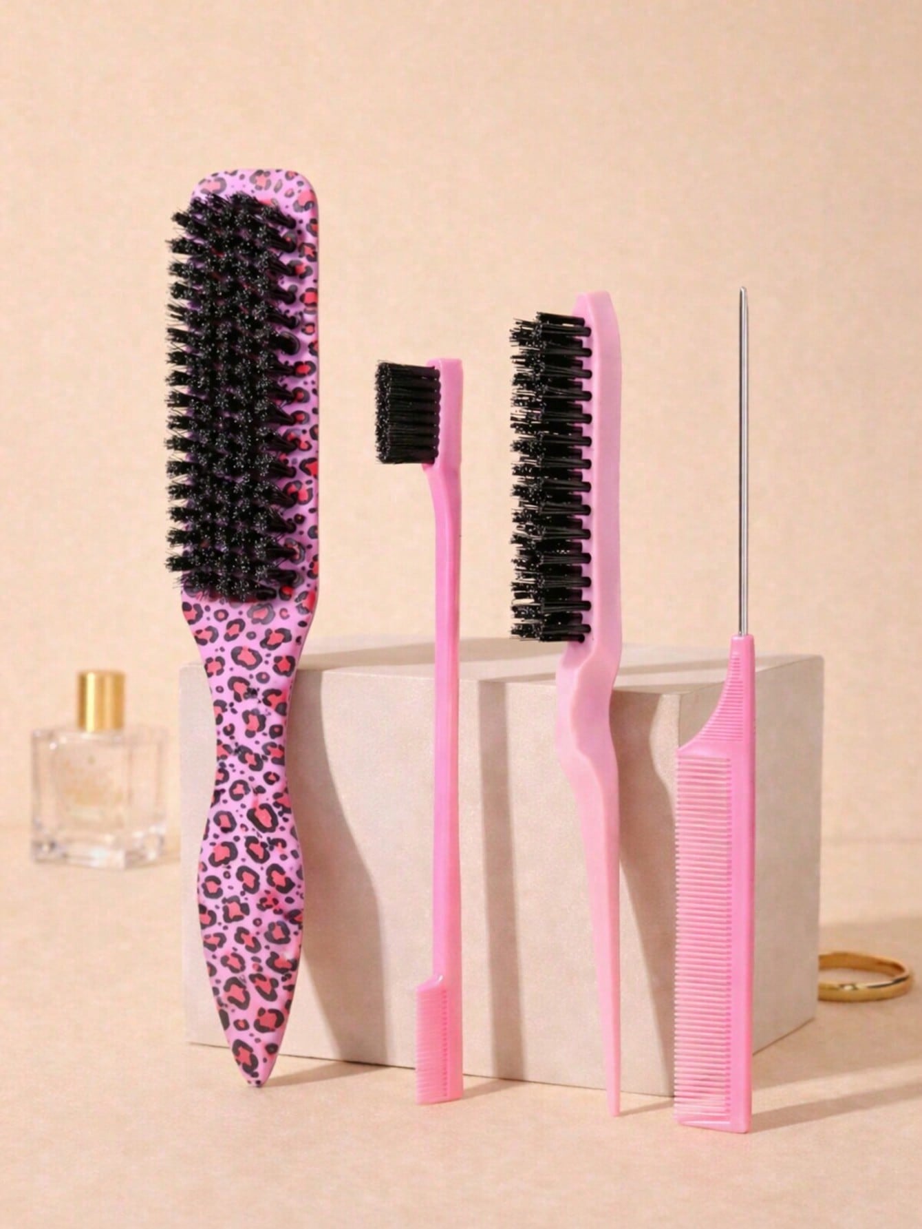 5pcs Leopard Print Tail Comb & - Hair Care Homemade ulasan dan harga