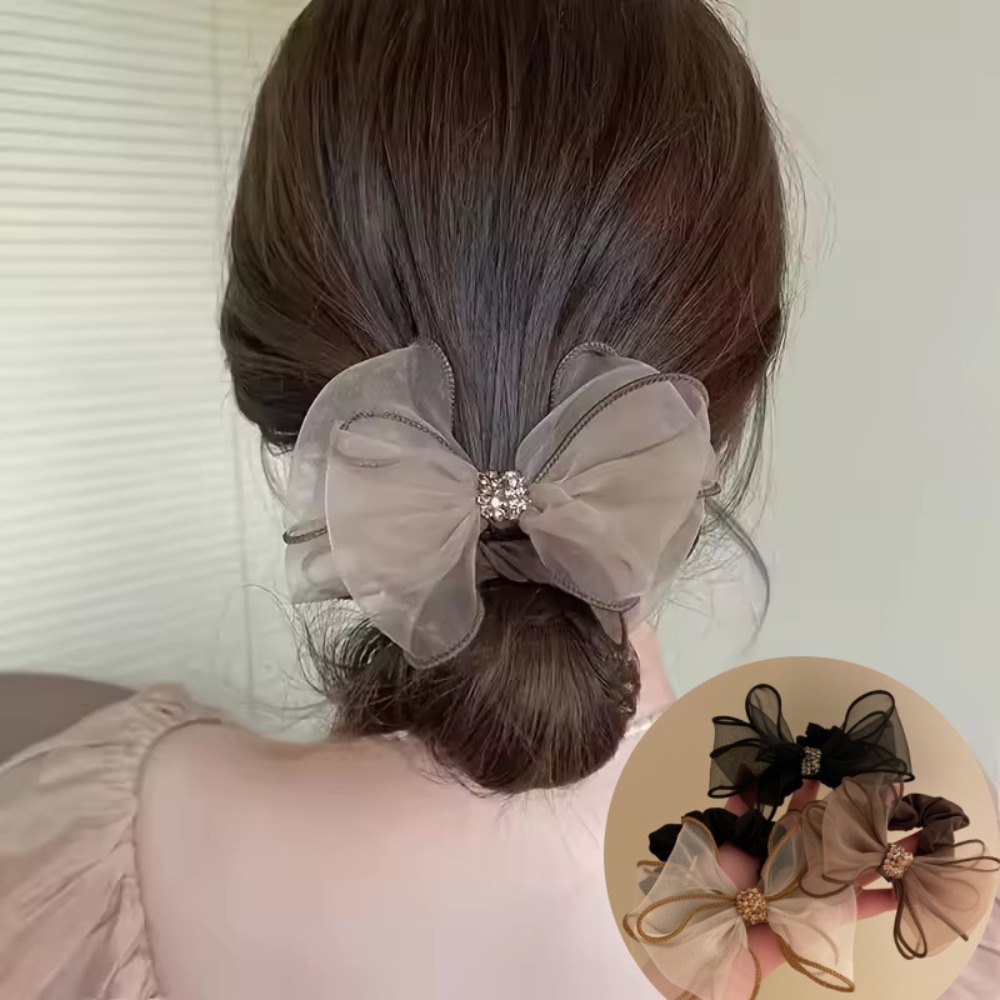 New Mesh Rhinestone Bow Hair T - Hair Net Invisible ulasan dan harga