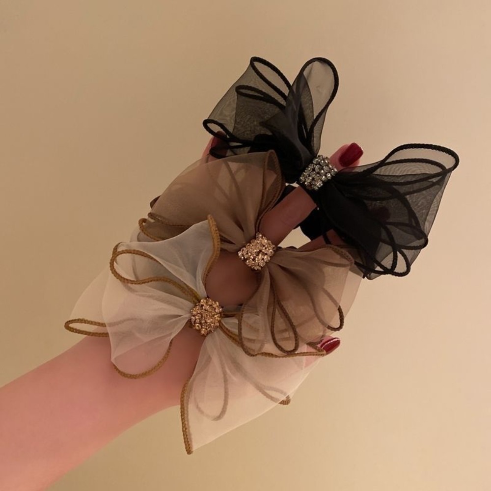 New Mesh Rhinestone Bow Hair T - Hair Net Invisible ulasan dan harga