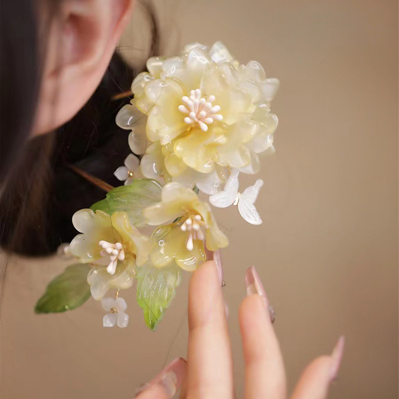 Flower U-shaped Hairpin Chines - Hair Care Japanese ulasan dan harga
