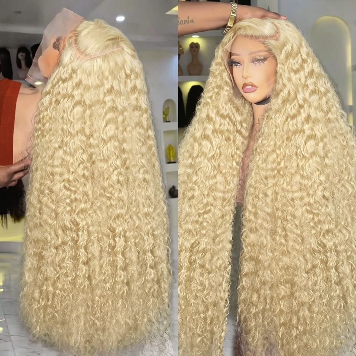 613 Deep Wave Frontal Wig 13x6 - Lace Front Wig ulasan dan harga