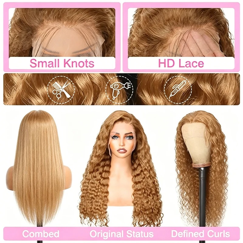 34 38Inch Honey Blonde Wig Hum - Lace Front Wig ulasan dan harga