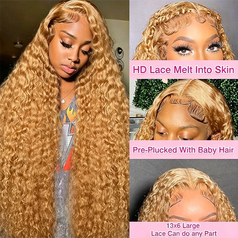 34 38Inch Honey Blonde Wig Hum - Lace Front Wig ulasan dan harga