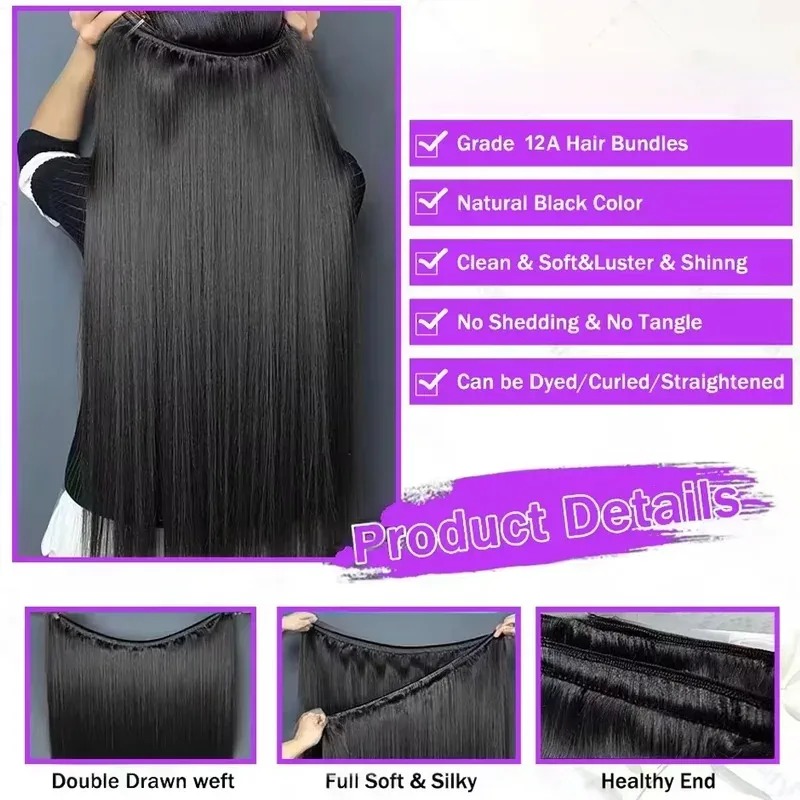 12A Bone Straight Real Human H - Hair Care Indian ulasan dan harga