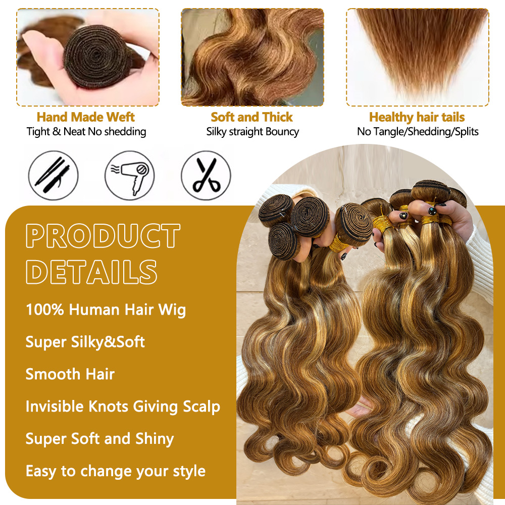 P4‑27 Piano Highlight Body Wav - Hair Care Indian ulasan dan harga
